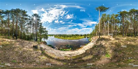 360° view of full seamless spherical hdri panorama 360 degrees angle view with high sandy cliff ...