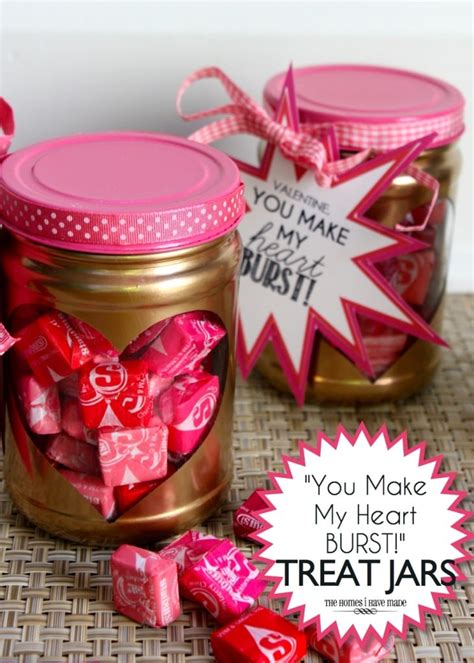 "You Make My Heart Burst!" Valentine Treat Jars | The Homes I Have Made
