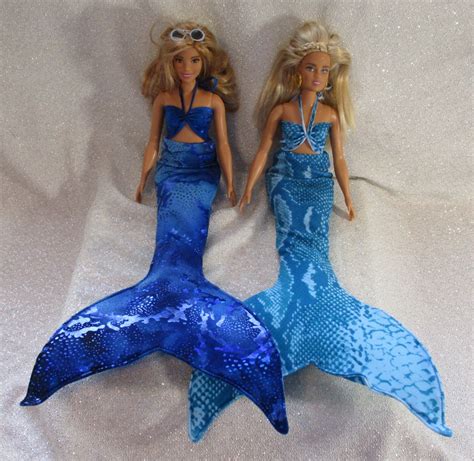 Mermaid Tail Sets for Curvey Barbie Type Dolls Handmade - Etsy