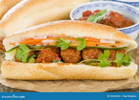 Banh Mi Xiu Mai stock image. Image of asian, cuisine - 35622425