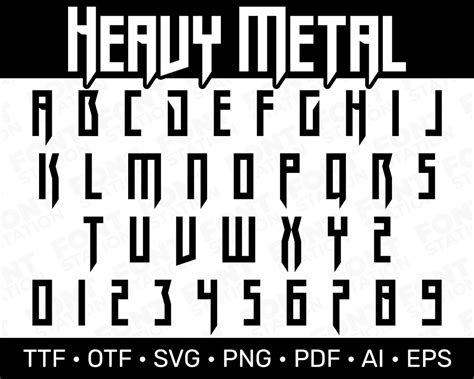 Heavy Metal Font Heavy Metal SVG Cricut Silhouette Font - Etsy