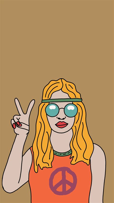 Download Peace Sign Hippie 70s Retro Aesthetic Wallpaper | Wallpapers.com