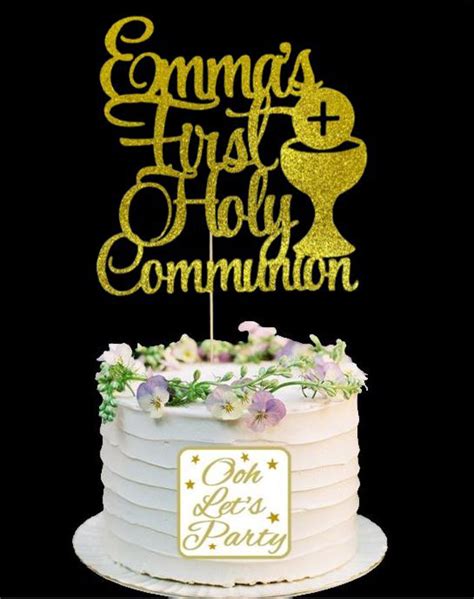 137. Holy Communion Cake Topper Choose Your Name & Colour | Etsy