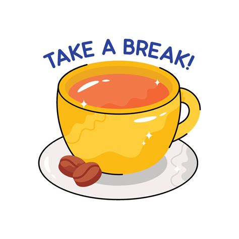 Take a break doodle vector Colorful Sticker. EPS 10 file 27772087 ...