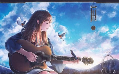 Top 108 + Anime girl with guitar - Inoticia.net