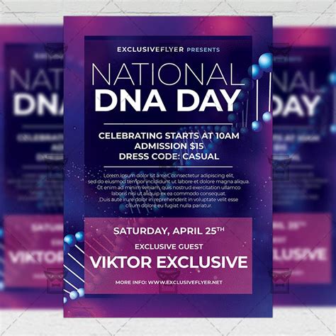 National DNA Day - Flyer PSD Template | ExclusiveFlyer