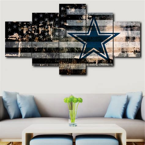 5 pieces of canvas art Dallas Cowboys sport logo decorative canvas wall ...