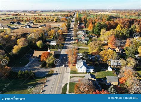 Aerial Scene of Scotland, Ontario, Canada in Fall Stock Image - Image ...