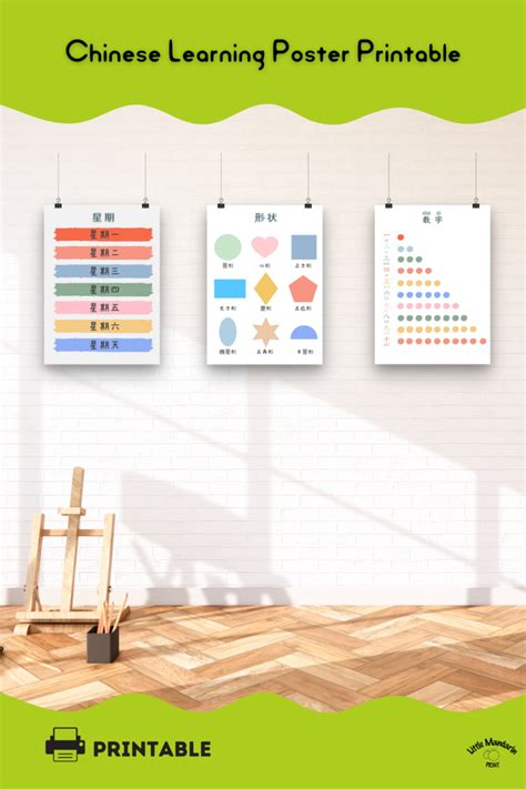 9 Chinese Learning Posters for Homeschool and Classroom