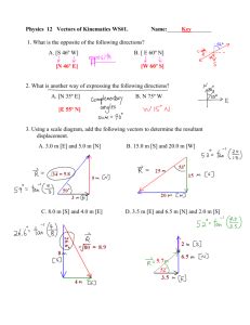 Adding Non-Perpendicular Vectors Worksheet