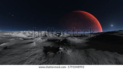 Mars View Phobos Moon Surface 3d Stock Illustration 1791048992 ...