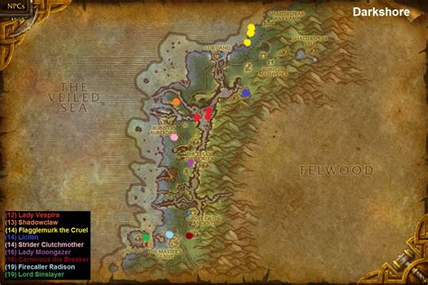 WoW Rare Spawns: Darkshore Rare Spawns