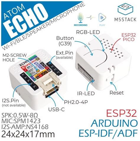 M5Stack ATOM ECHO - The Miniature Programmable Smart Speaker - Electronics-Lab.com