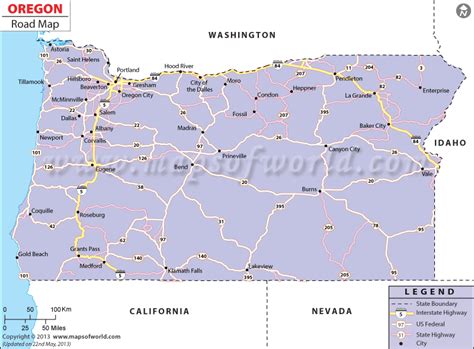 Oregon Road Map, Road Map of Oregon, Oregon Highway Map | Map, Roadmap ...