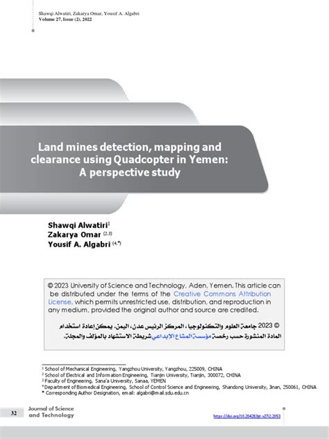 Land Mines Detection, Mapping and Clearance Using Quadcopter in Yemen: A Perspective Study | PDF ...