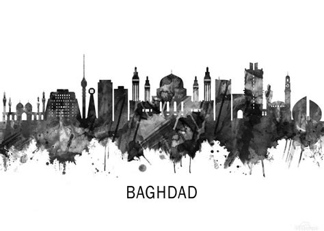 Baghdad Iraq Skyline BW - Towseef Dar