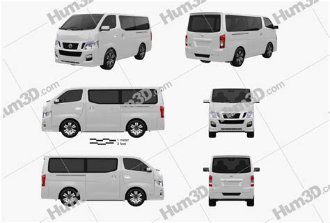 Nissan NV350 Caravan 2016 Blueprint Template - 3DModels.org