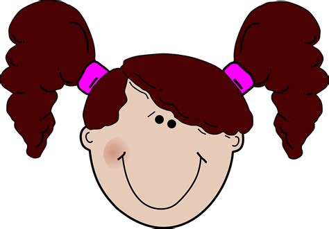 Free vector graphic: Girl, Kid, Ponytails, Happy - Free Image on ...