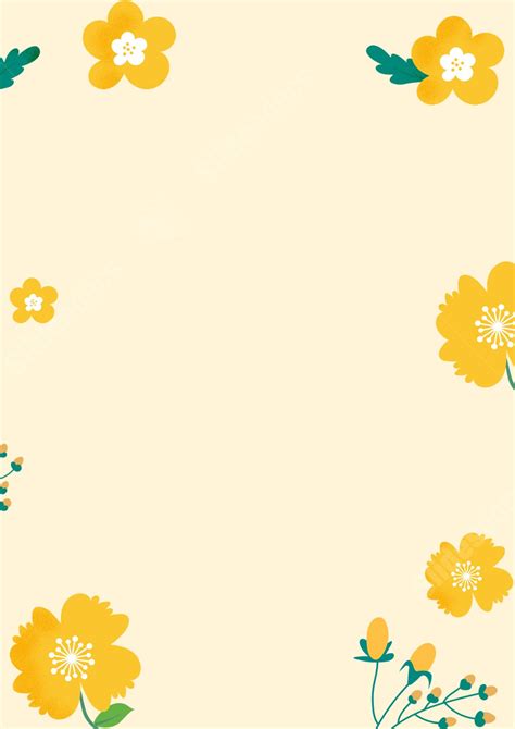 Exquisite Border With Pale Yellow Flowers Page Border Background Word Template And Google Docs ...