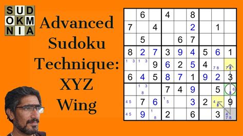 Advanced Sudoku Technique: XYZ Wing and how to spot them.(Hard Sudoku) - YouTube