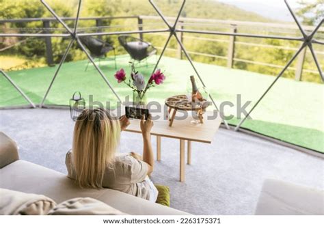 Woman Interior Modern Luxury Glamping Tent Stock Photo 2263175371 ...