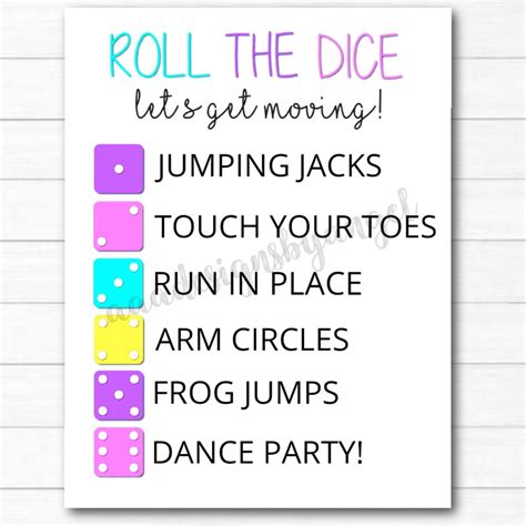 Roll The Dice Game Printable