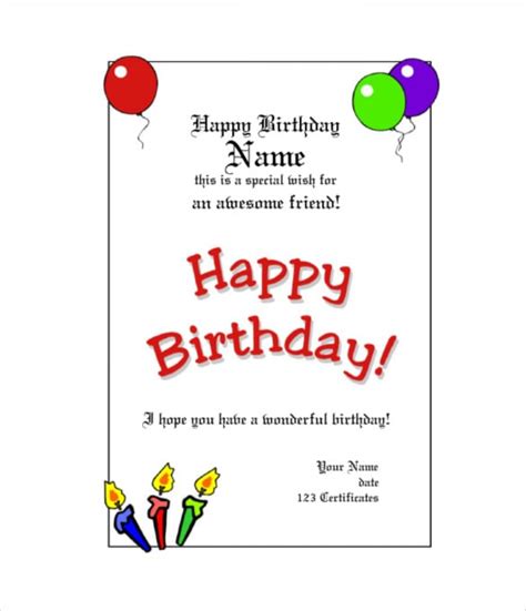 20+ Birthday Gift Certificate Templates - Free Sample, Example, Format ...