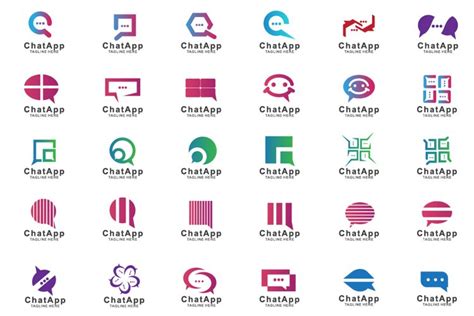 set of chat app logo design (551049)