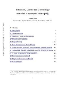 Inflation, Quantum Cosmology and the Anthropic Principle PDF