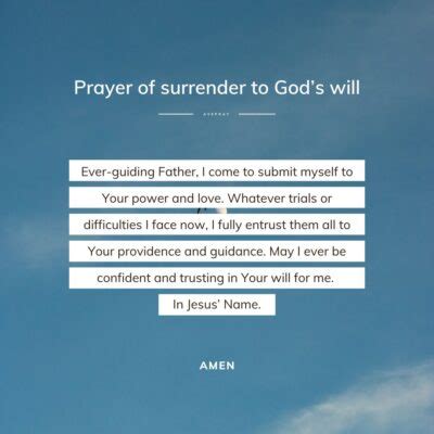 Prayer of surrender to God’s will