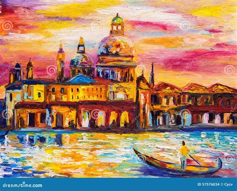 Oil Painting - Venice, Italy Stock Illustration - Illustration of fall, building: 57576034