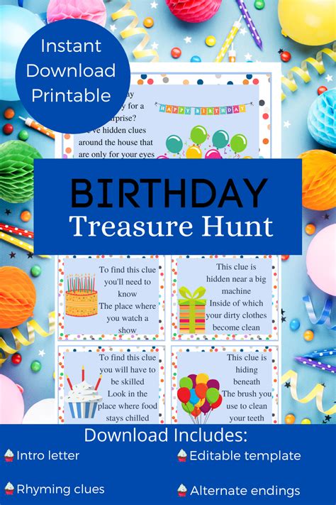 Birthday Indoor Treasure Hunt Clues Birthday Scavenger Hunt - Etsy ...