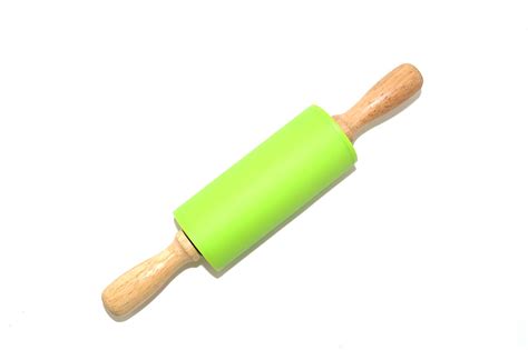 Remeel Silicone Rolling Pin Non-stick Surface Wooden Handle (Kid, Blue) N10 free image download