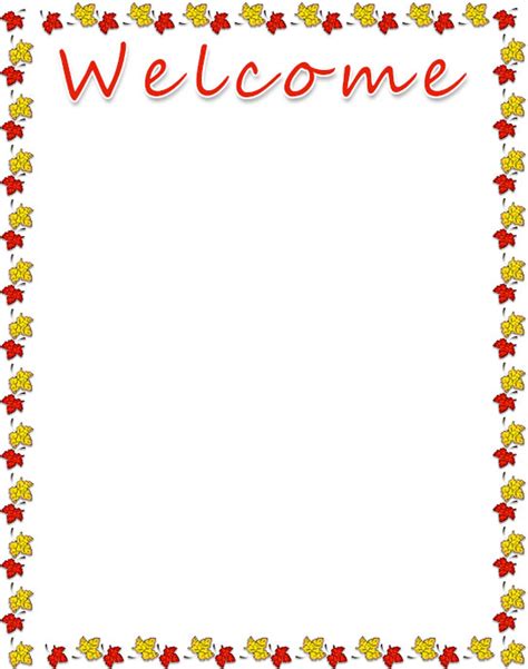 Free Welcome Borders - Frames - Graphics - Clipart