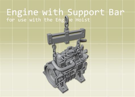 Engine with support bar for Engine Hoist