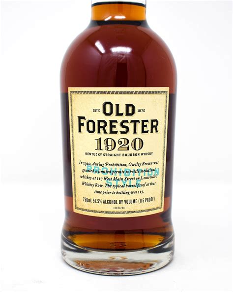 Old Forester, 1920 Prohibition Style, Kentucky Straight Bourbon Whiskey, 750ml - Princeville ...