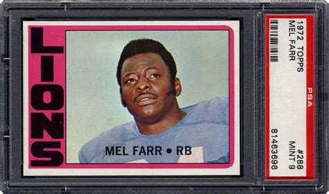 1972 Topps Mel Farr | PSA CardFacts®