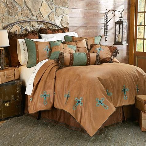 Las Cruces II Micro Suede Cross Comforter Set | Turquoise bedding ...