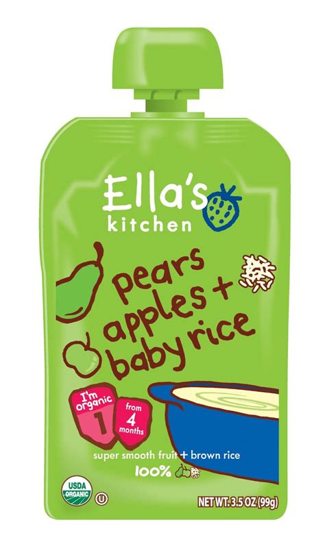Ella's Kitchen Organic Baby Food Stage 1 Pears Apples Rice, 3.5 Ounce | Jet.com Cereal Recipes ...