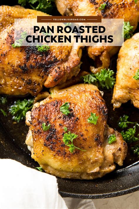 Pan Roasted Chicken Thighs | YellowBlissRoad.com