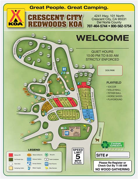 Koa Campgrounds California Coast Map