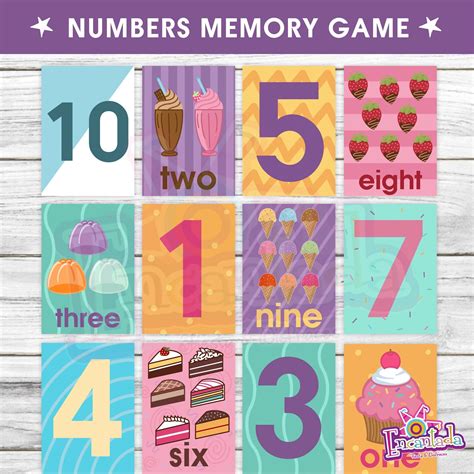 Numbers Memory Game Printable Activity Preschool Activity - Etsy