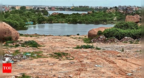 Encroachments, debris shrink Ameenpur lake | Hyderabad News - Times of India