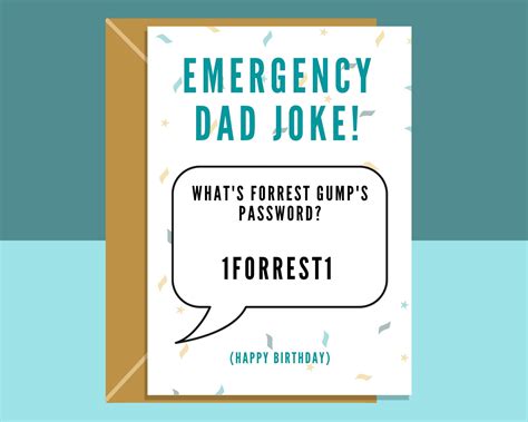 Funny Birthday Card Dad Jokes Forrest Gump For Him | Etsy