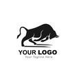 Running bull logo design inspiration Royalty Free Vector