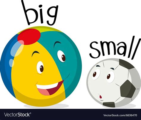 Two balls one big and one small vector image on VectorStock | Teach ...