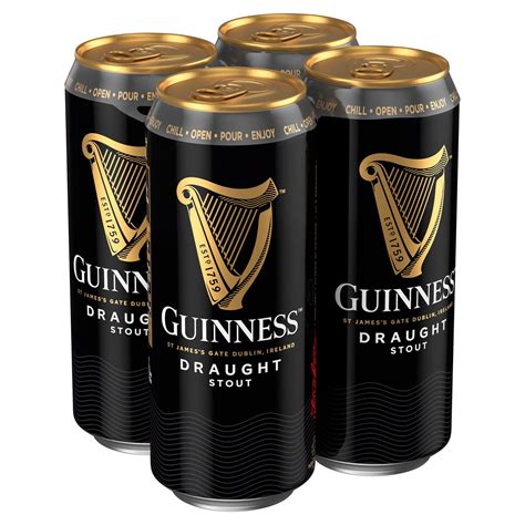 Guinness Draught Stout Beer 4 x 470ml Can | Ales | Iceland Foods