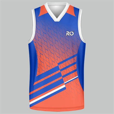 an orange and blue basketball jersey with the word ro in white on it ...