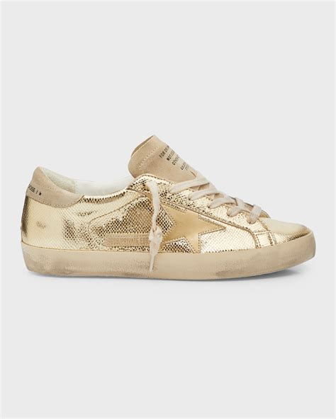 Golden Goose Superstar Metallic Embossed Low-Top Sneakers | Neiman Marcus