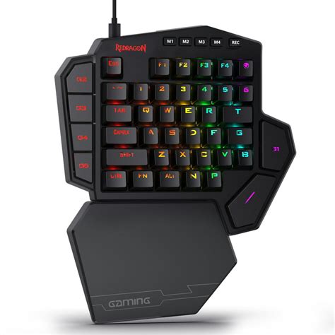 Redragon K585 DITI One-Handed RGB Mechanical Gaming Keyboard, Blue Switches, Type-C Professional ...